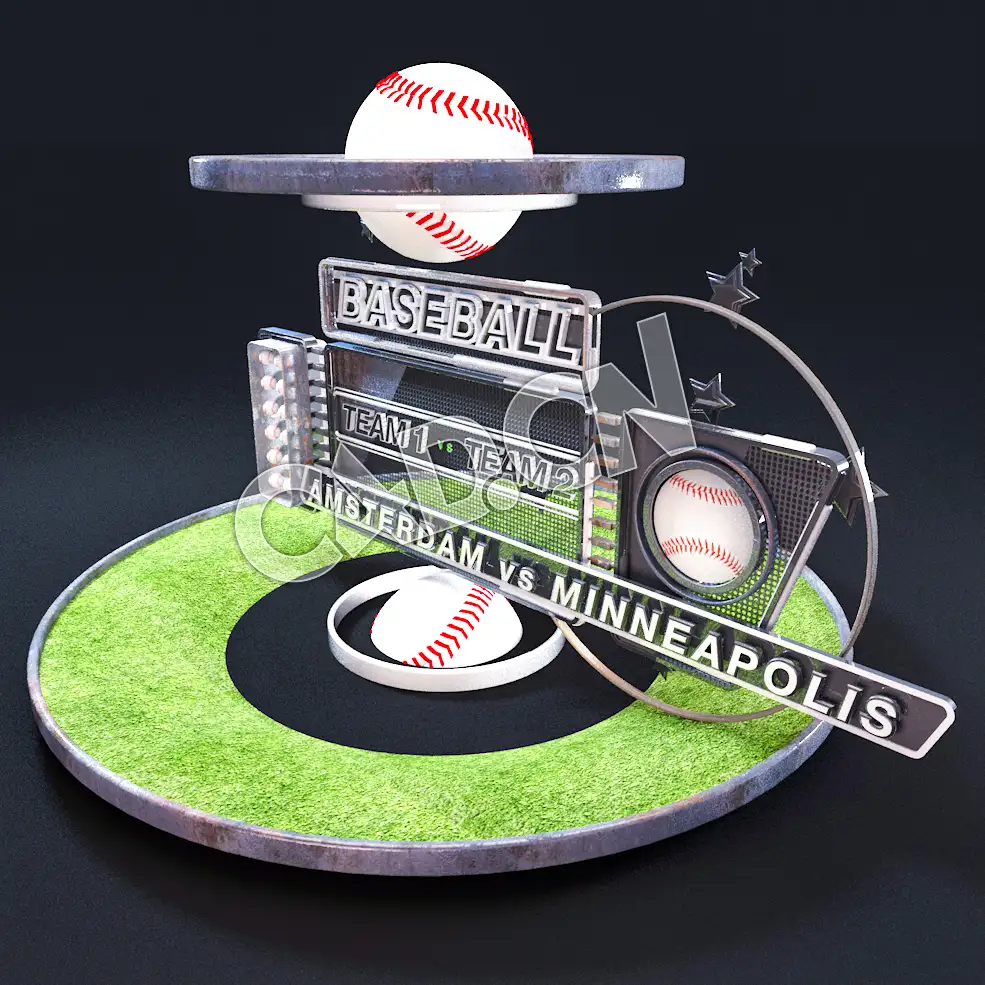 C4D体育公开赛广播装饰元素模型 Broadcast-Sports-Open (6-in-1 Model)