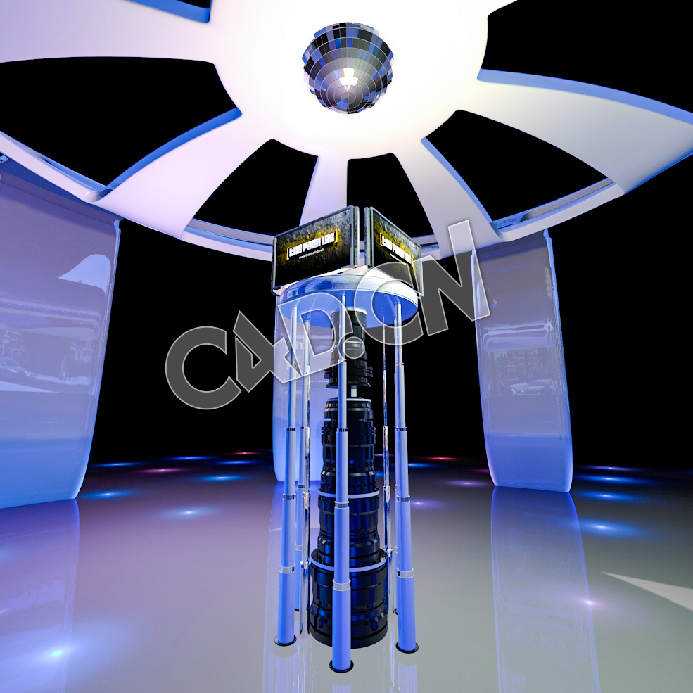 C4D视频屏幕升降台动画模型 Lift-Stage