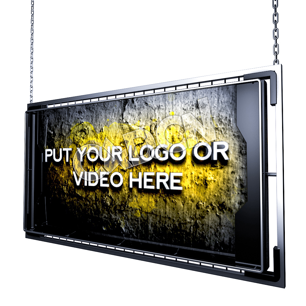 C4D垂吊金属视频板模型 Metal-Video-Board