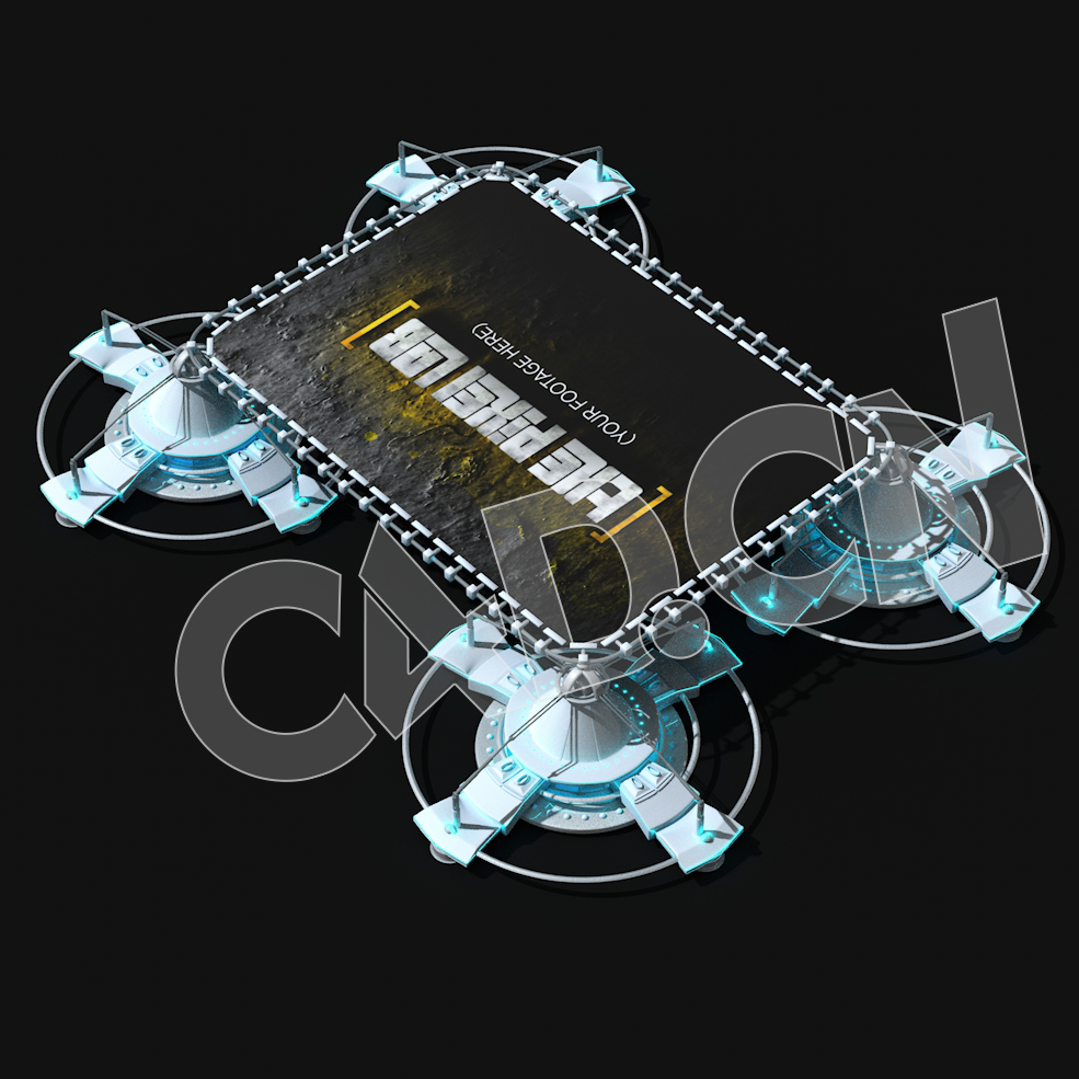 C4D科技广播视频屏幕模型 Sci-Fi-Tech-Board