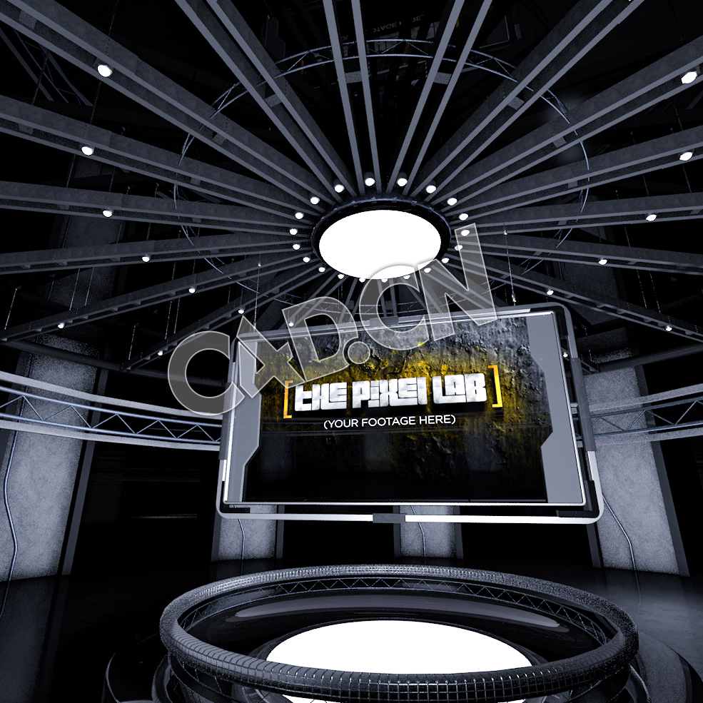 C4D体育广播演播室环境模型 Sports-Broadcast-Interior