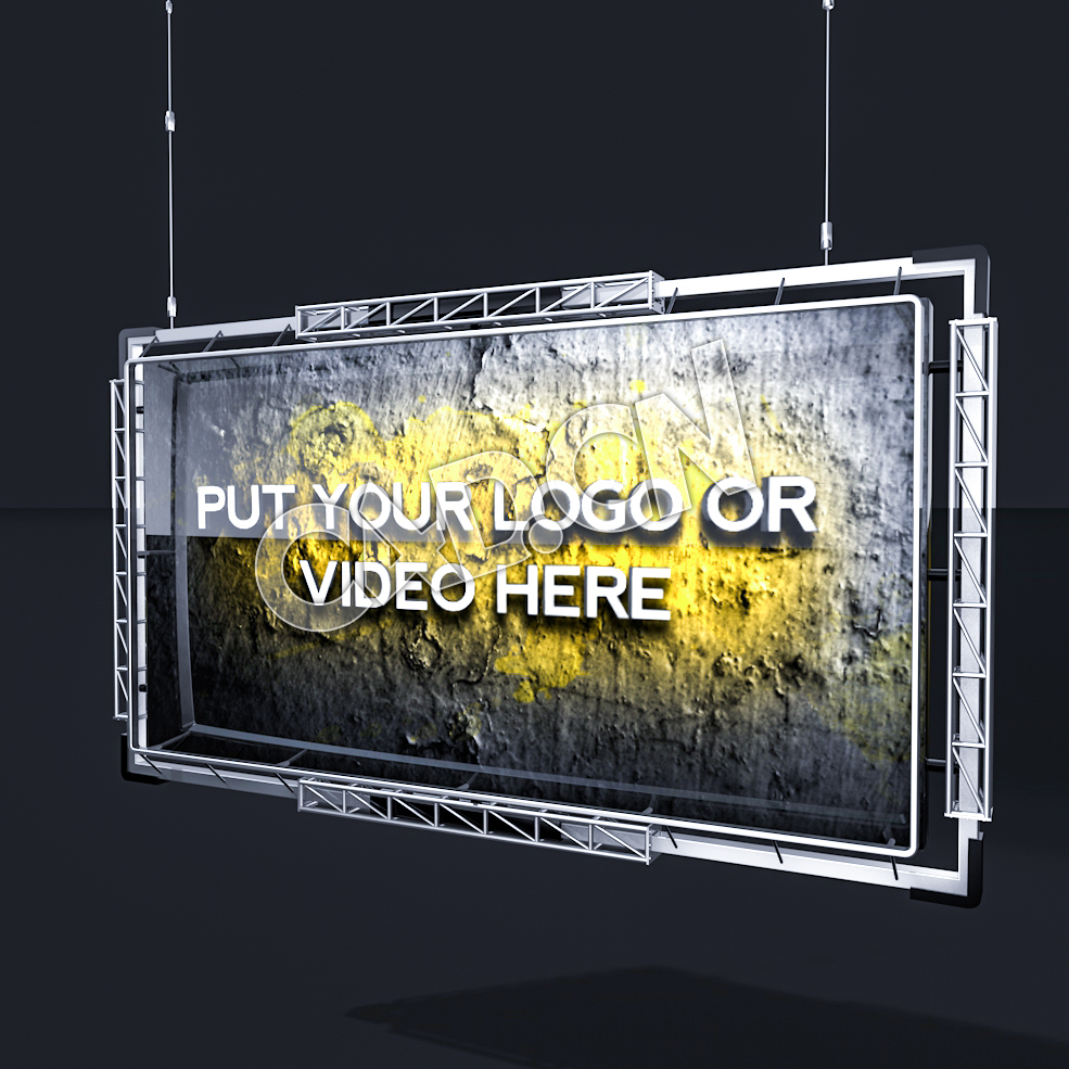 C4D垂吊桁架广播视频大屏幕模型 Truss-Board