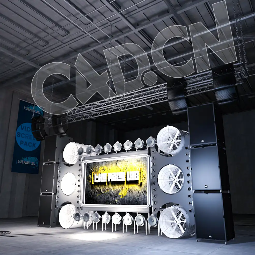 C4D机械仓库音乐舞台 Audio-Warehouse-Stage