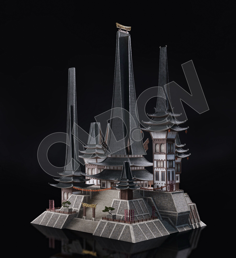 C4D香格里拉中式建筑模型 Kitbash3d-Shangri-La_BldgLG_G_grp - C4D之家 - 07.jpg