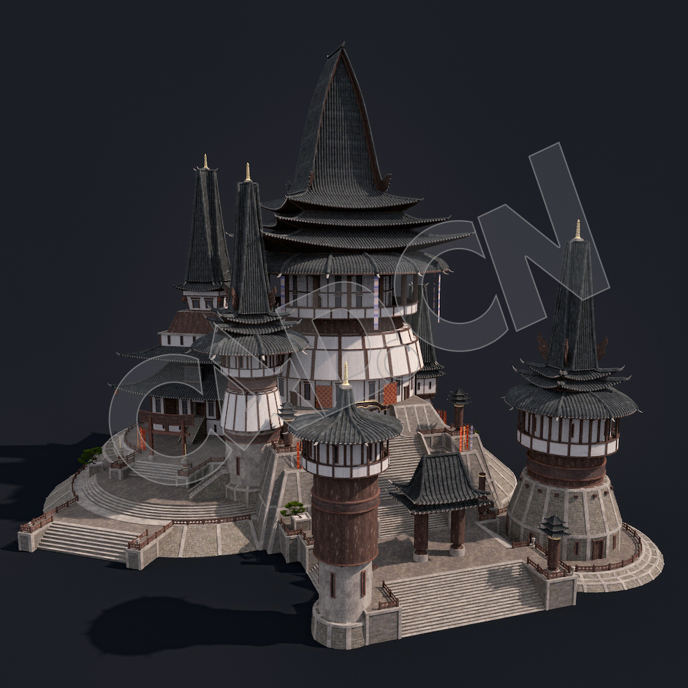 C4D香格里拉中式建筑模型 Kitbash3d-Shangri-La_BldgLG_C_grp - C4D之家 - 03.jpg