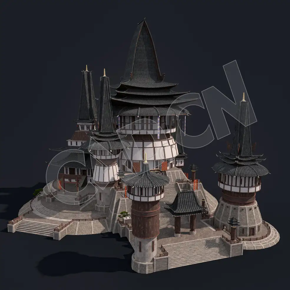 C4D香格里拉中式建筑模型 Kitbash3d-Shangri-La_BldgLG_C_grp - C4D之家 - 03.jpg
