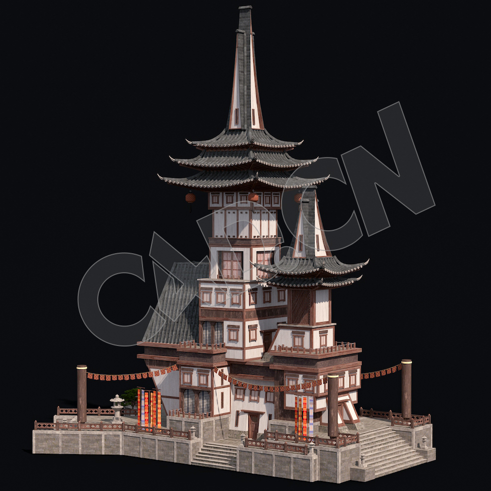 C4D香格里拉中式建筑模型 Kitbash3d-Shangri-La_BldgMD_A_grp - C4D之家 - 11.jpg