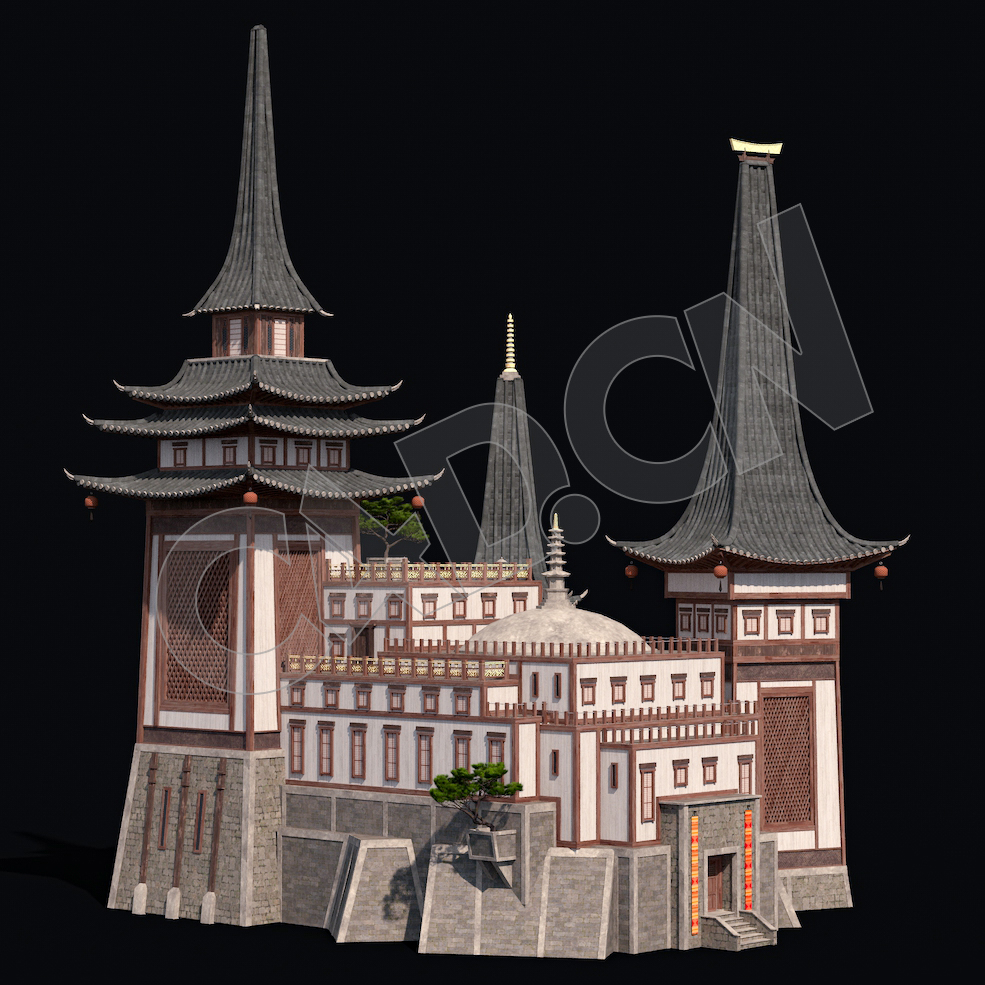 C4D香格里拉中式建筑模型 Kitbash3d-Shangri-La_BldgMD_E_grp - C4D之家 - 15.jpg