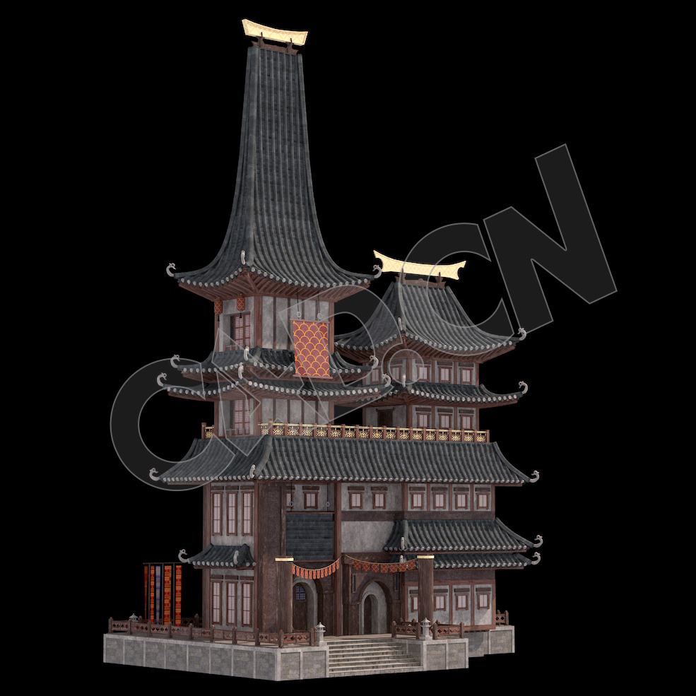 C4D香格里拉中式建筑模型 Kitbash3d-Shangri-La_BldgMD_F_grp - C4D之家 - 16.jpg