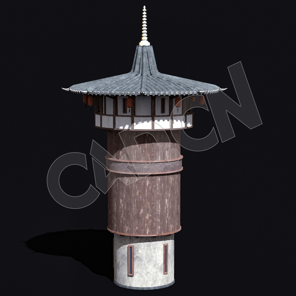 C4D香格里拉中式建筑模型 Kitbash3d-Shangri-La_Tower_D_grp