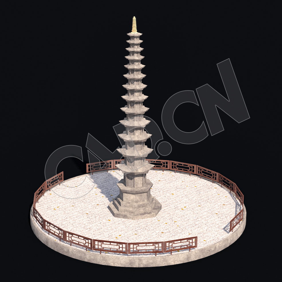 C4D石塔香格里拉中式建筑模型 Kitbash3d-Shangri-La_Zen_A_grp