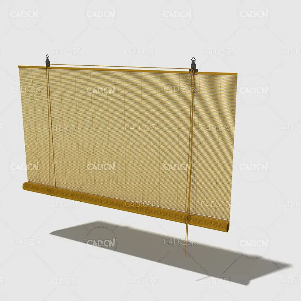C4D客厅窗帘卧室窗帘室内窗帘卷帘模型 Curtain 3D Model-8 - C4D之家 - 008_render.jpg