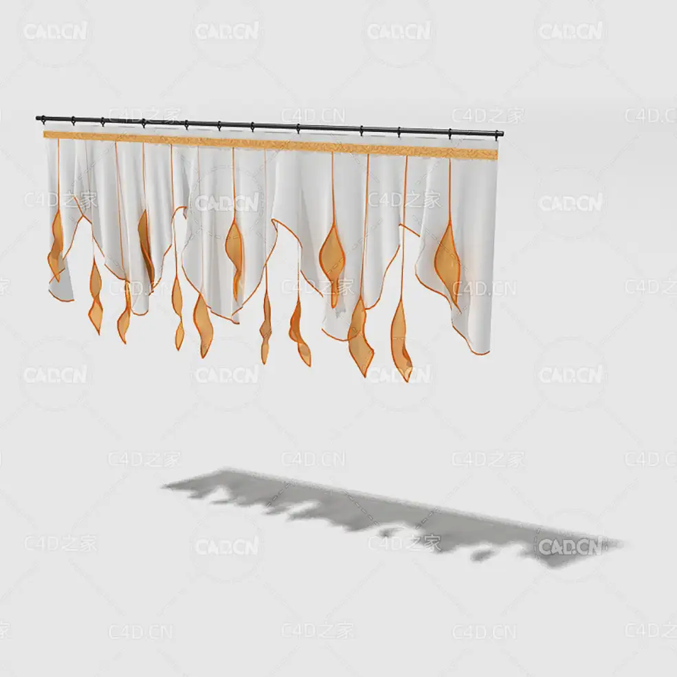 C4D室内窗幔窗帘模型 Curtain 3D Model-12 - C4D之家 - 012_render.jpg