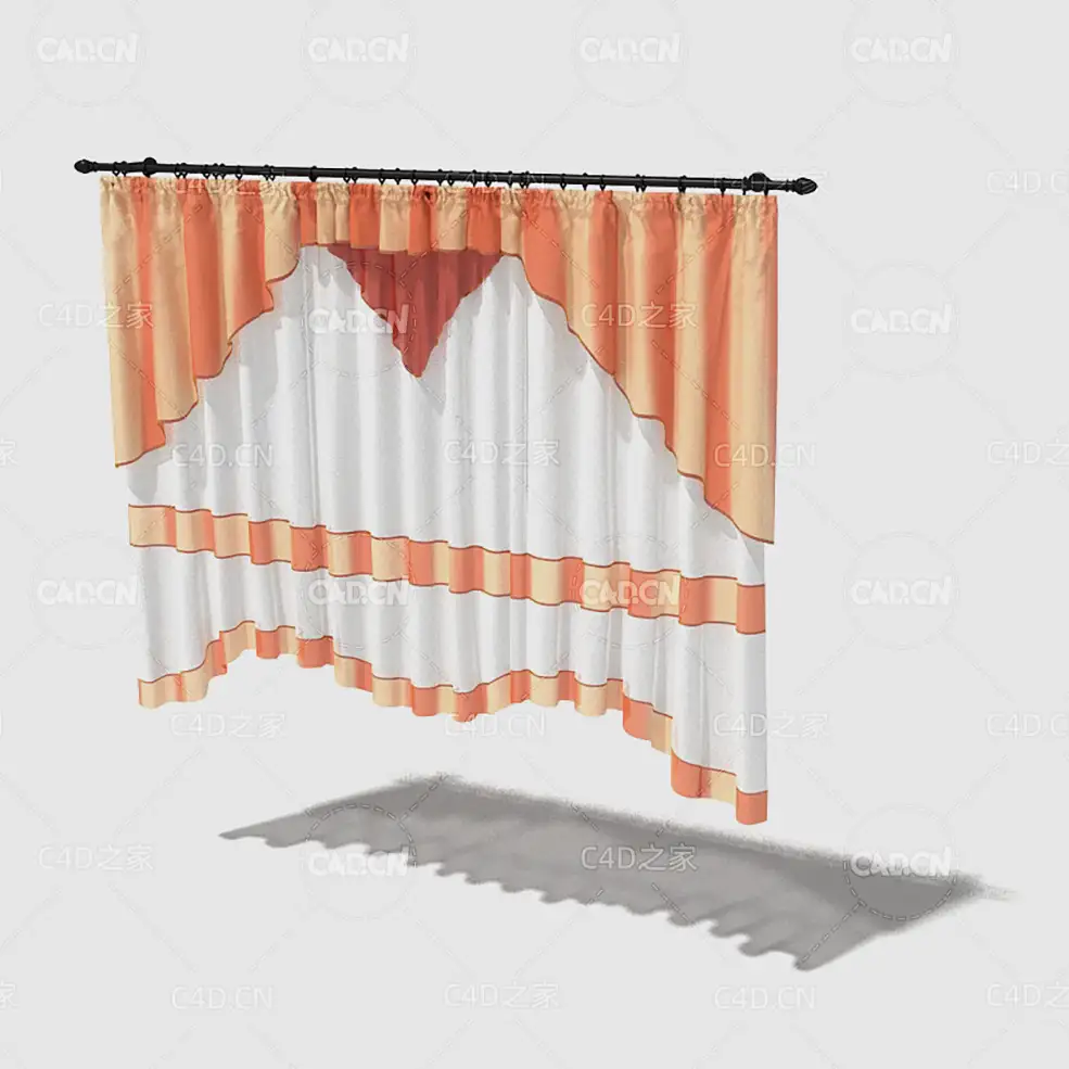 C4D女孩房间带窗幔的窗帘模型 Curtain 3D Model-11 - C4D之家 - 011_render.jpg