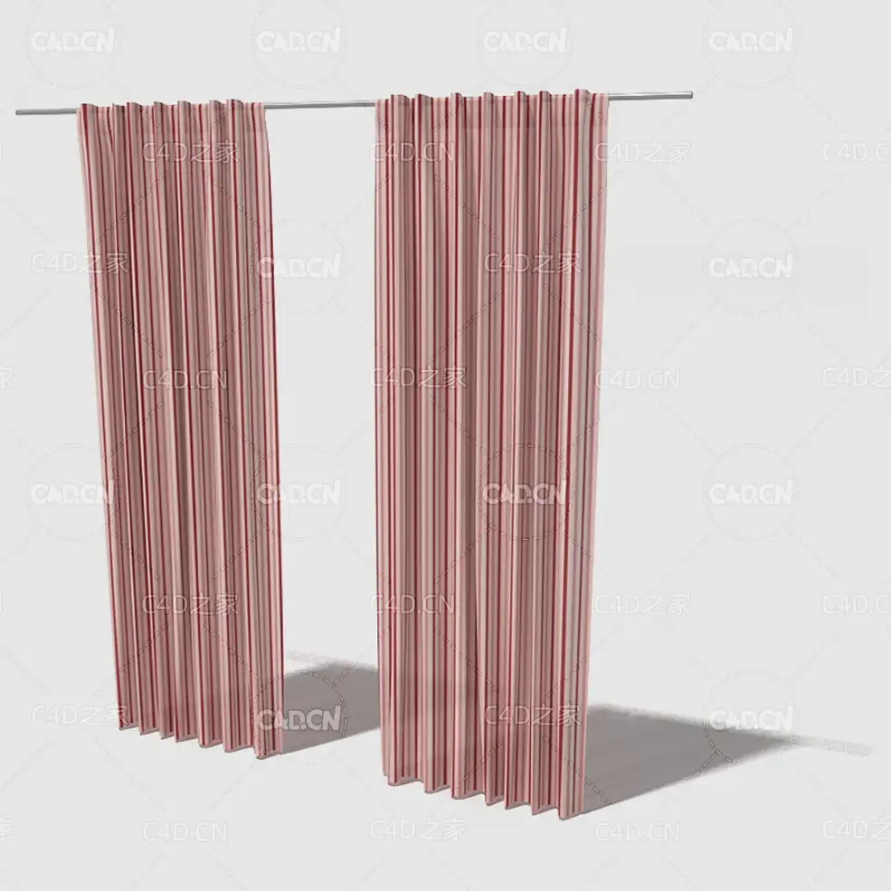 C4D时尚简约客厅窗帘卧室窗帘室内窗帘模型 Curtain 3D Model-19 - C4D之家 - 019_render.jpg