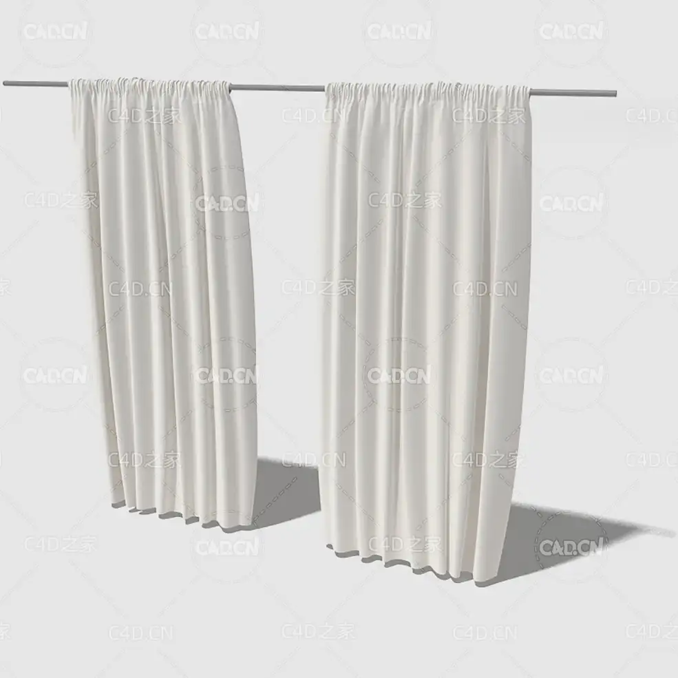 C4D简约客厅窗帘卧室窗帘室内窗帘模型 Curtain 3D Model-18 - C4D之家 - 018_render.jpg