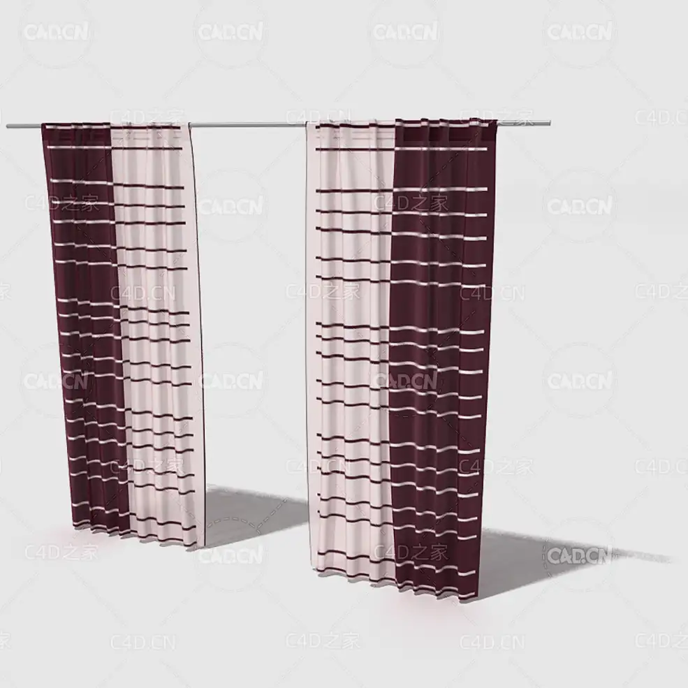 C4D室内简约窗帘模型 Curtain 3D Model-22 - C4D之家 - 022_render.jpg