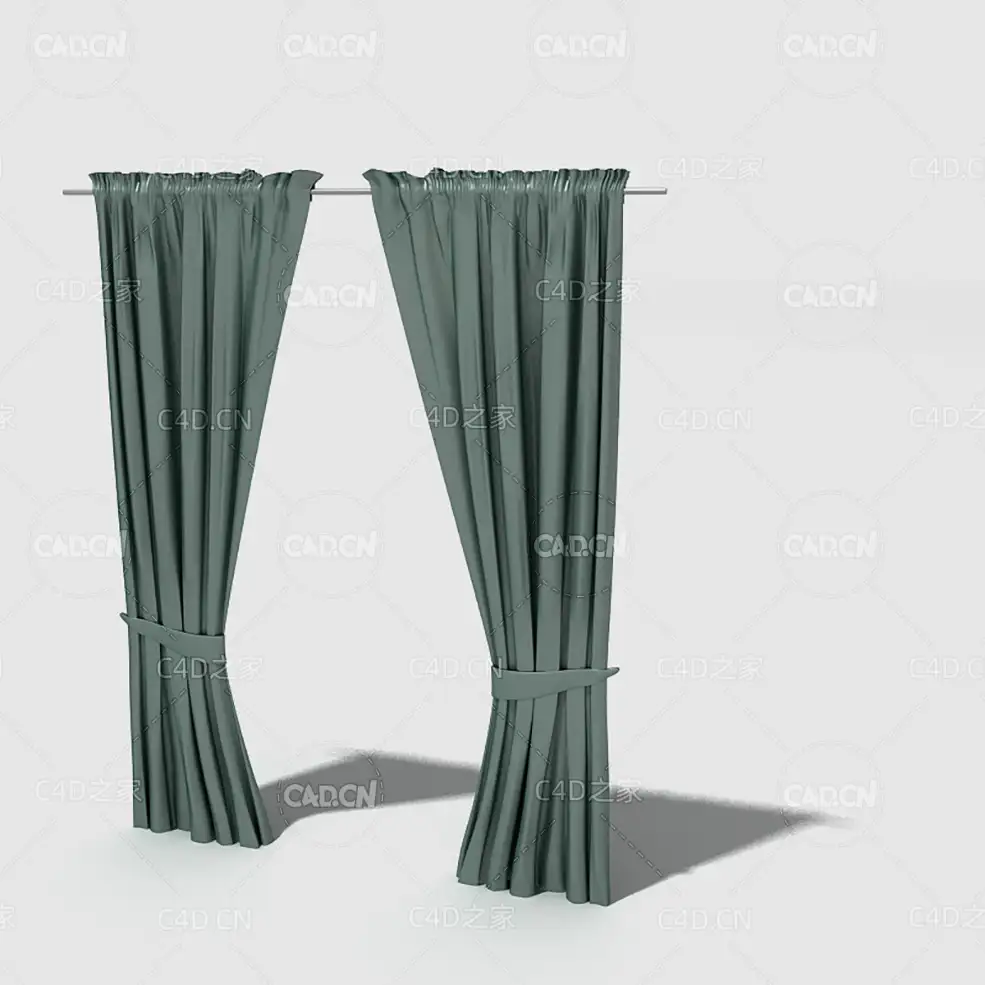 C4D客厅窗帘卧室窗帘室内窗帘模型 Curtain 3D Model-23 - C4D之家 - 023_render.jpg