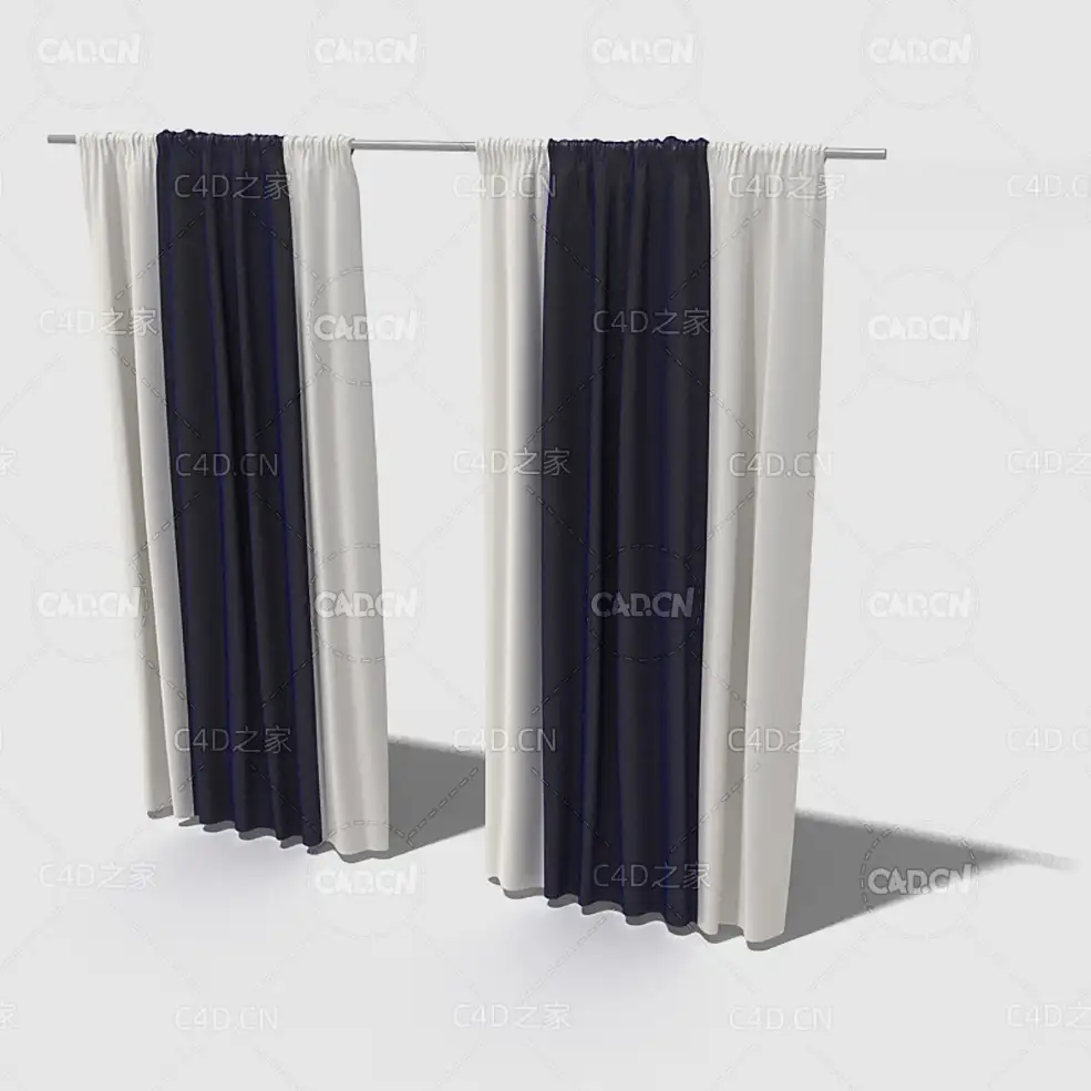 C4D客厅窗帘卧室窗帘室内窗帘模型 Curtain 3D Model-24 - C4D之家 - 024_render.jpg