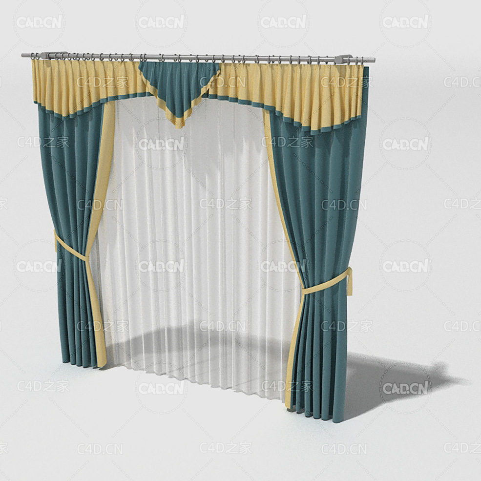 C4D客厅纱窗窗帘模型 Curtain 3D Model-33 - C4D之家 - 033_render.jpg