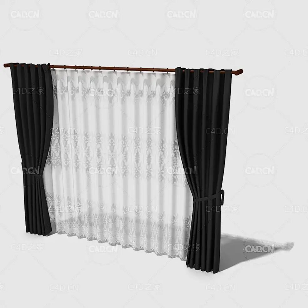 C4D室内蕾丝纱窗窗帘模型 Curtain 3D Model-38 - C4D之家 - 038_render.jpg