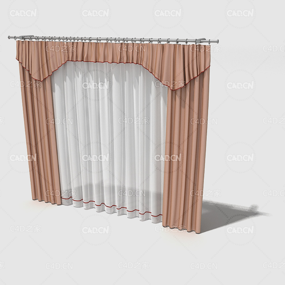 C4D女性室内带纱窗的窗帘模型 Curtain 3D Model-37 - C4D之家 - 037_render.jpg