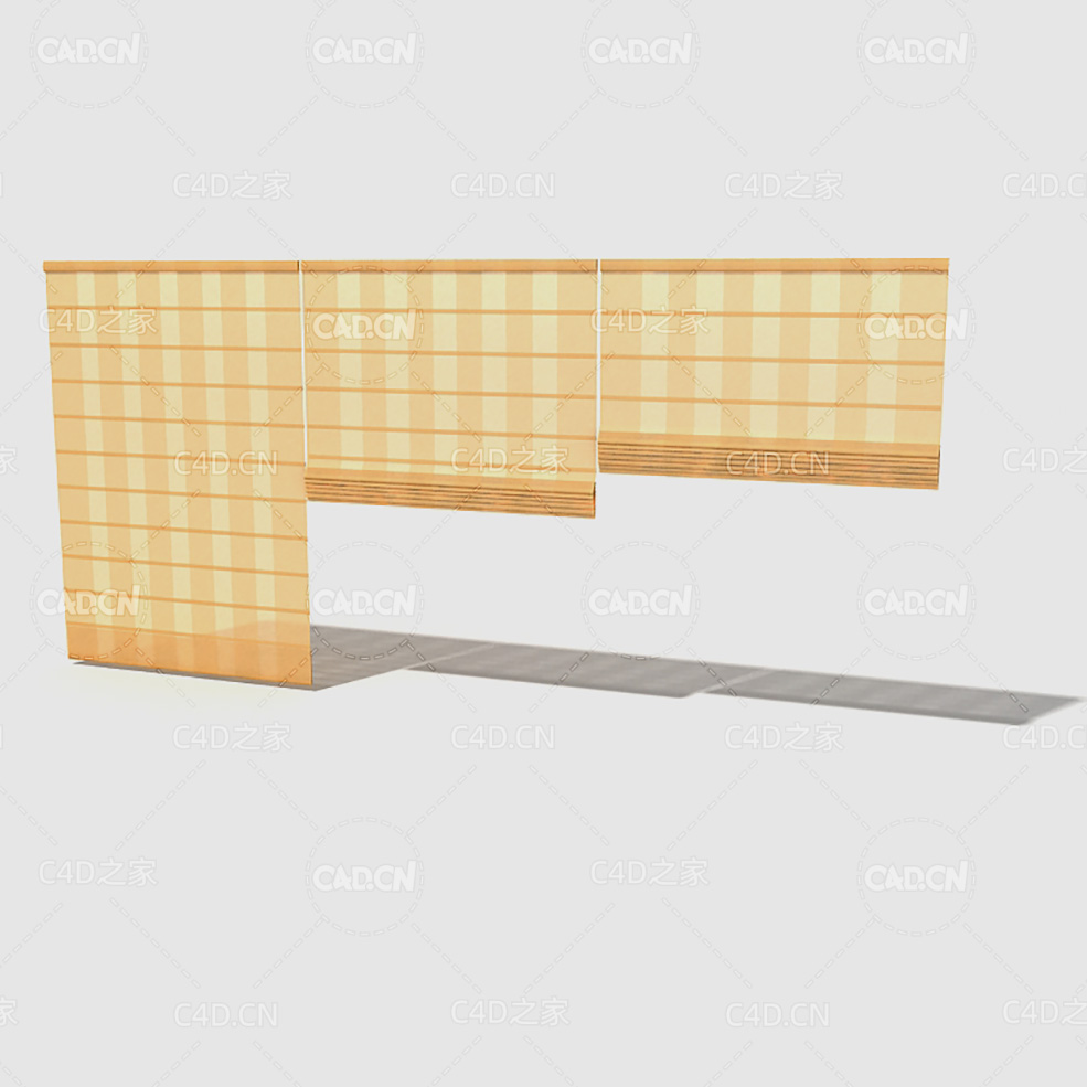 C4D客厅窗帘卧室窗帘室内窗帘模型 Curtain 3D Model-50 - C4D之家 - 050_render.jpg