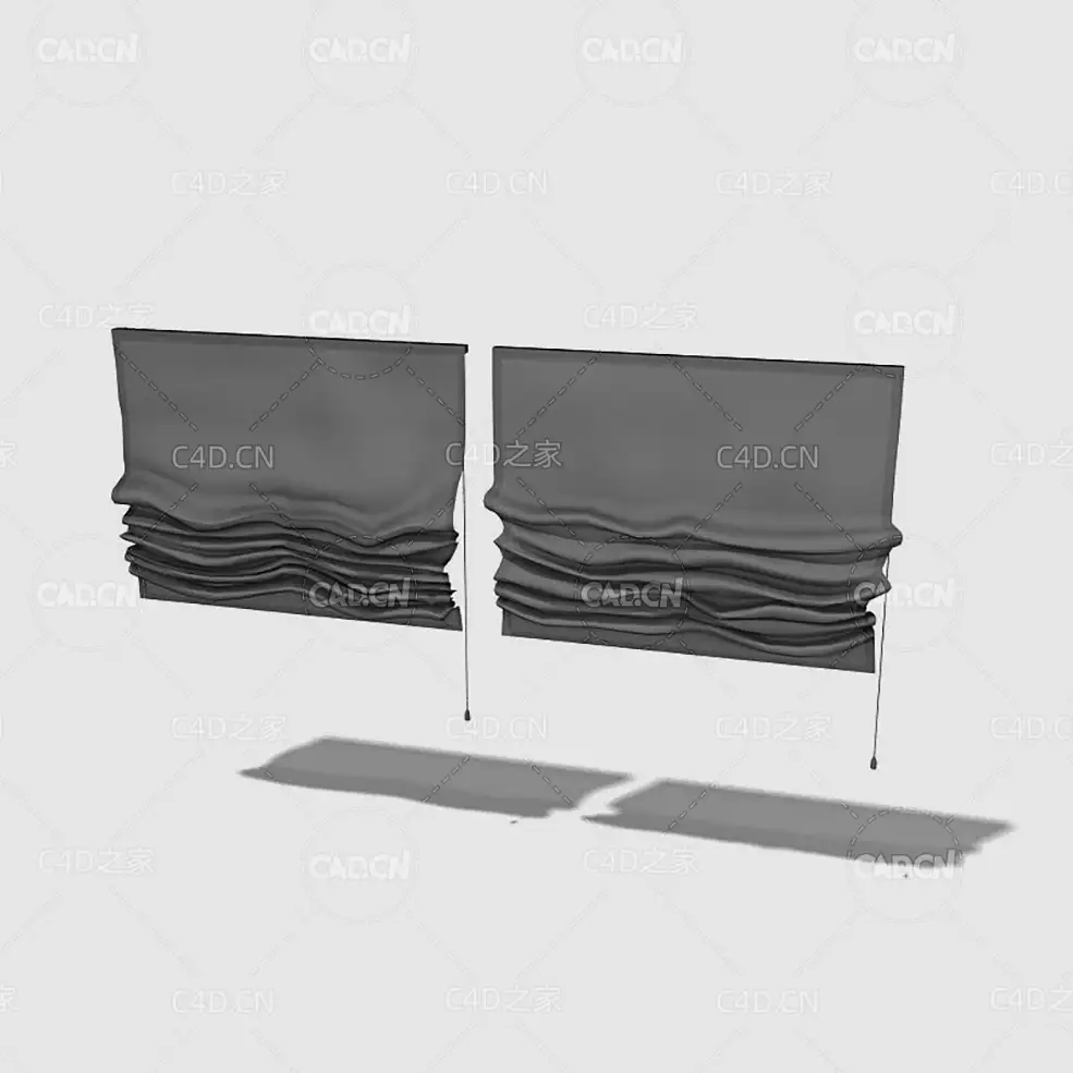 C4D客厅窗帘卧室窗帘室内窗帘模型 Curtain 3D Model-53 - C4D之家 - 053_render.jpg