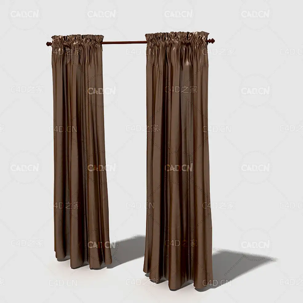 C4D客厅窗帘卧室窗帘室内窗帘模型 Curtain 3D Model-62 - C4D之家 - 062_render.jpg