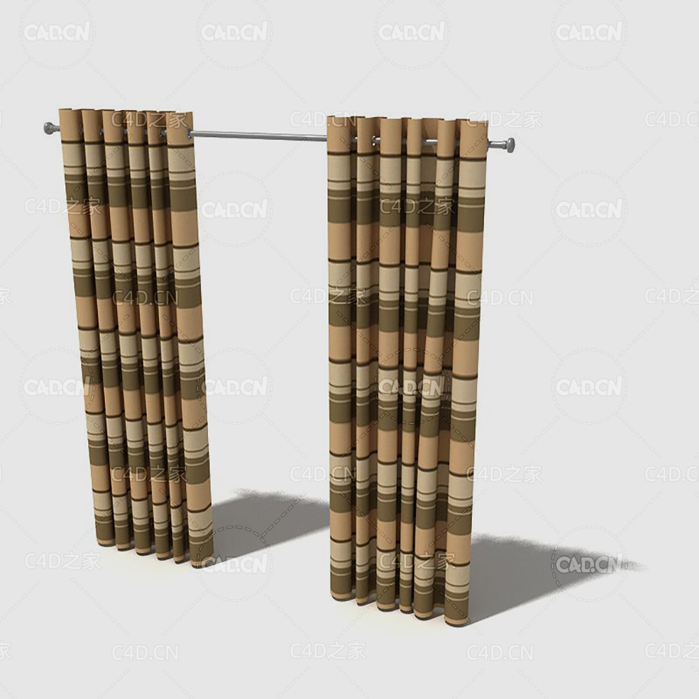 C4D客厅窗帘卧室窗帘室内窗帘模型 Curtain 3D Model-58 - C4D之家 - 058_render.jpg