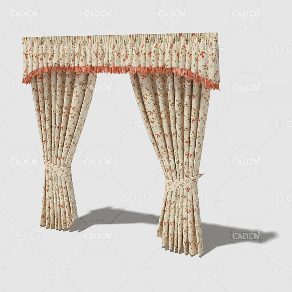 C4D客厅窗帘卧室窗帘室内窗帘模型 Curtain 3D Model-59 - C4D之家 - 059_render.jpg