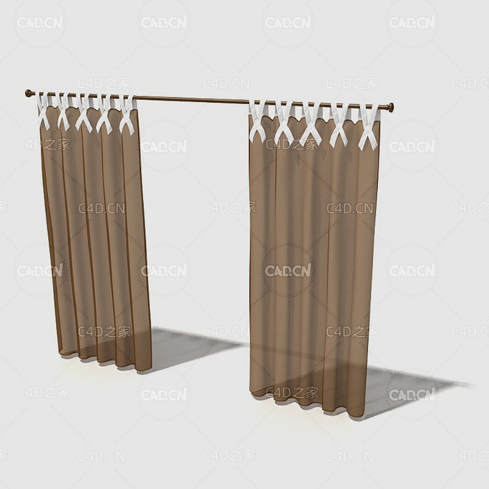C4D客厅窗帘卧室窗帘室内窗帘模型 Curtain 3D Model-60 - C4D之家 - 060_render.jpg