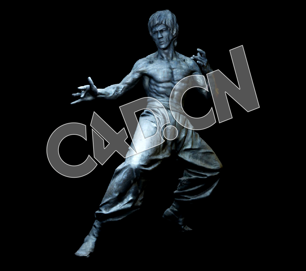 C4D电影武打明星李小龙雕塑人物塑像模型 - C4D之家 - WechatIMG26781.jpg