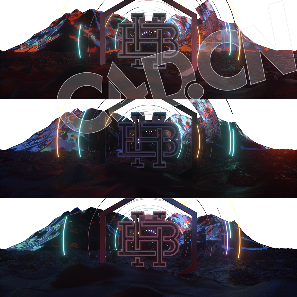 C4D OCTANE地形彩色大气渲染地形炫彩景色变换VJ动画工程 - C4D之家 - 未标题-1.jpg