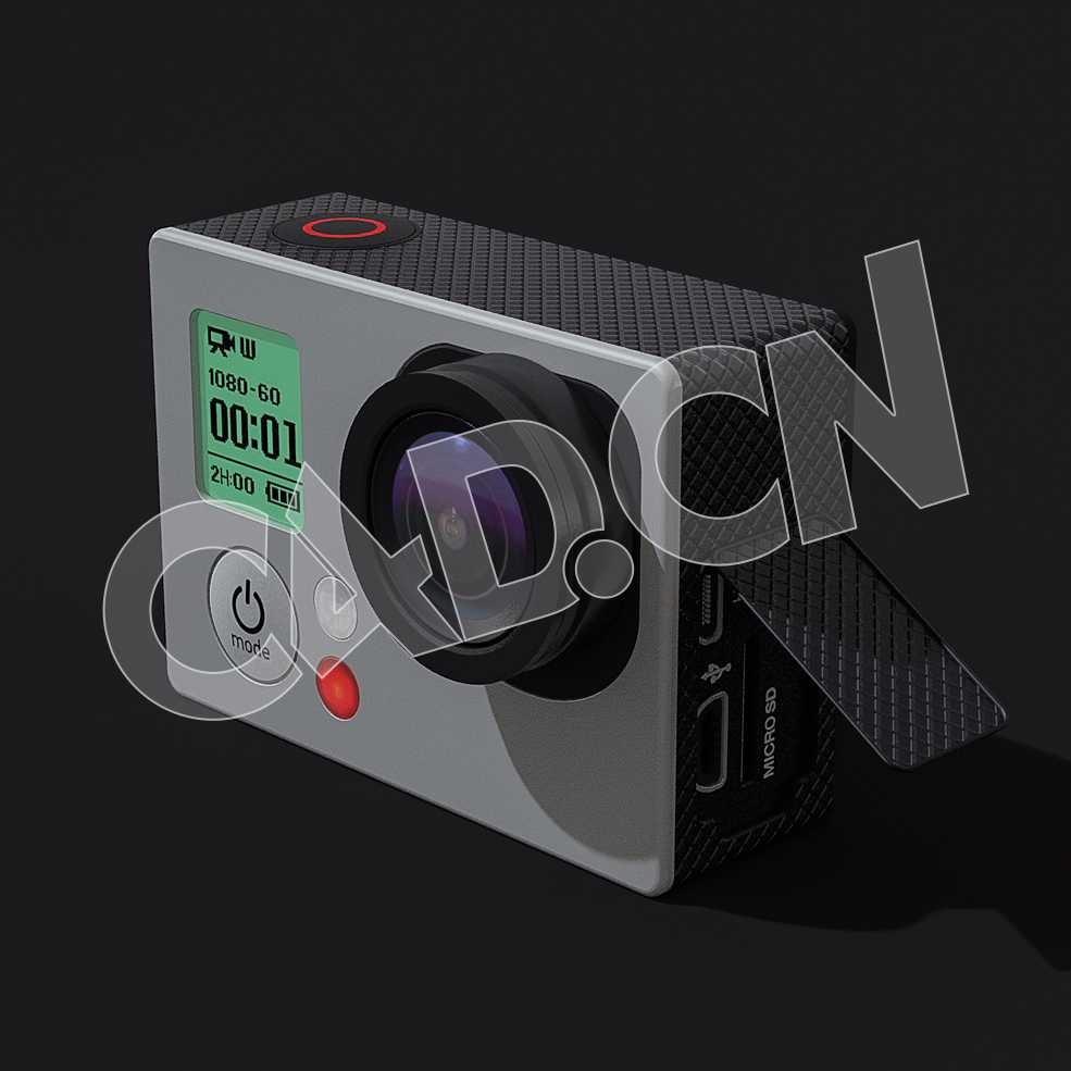 C4D运动相机潜水摄像机模型 Go-Pro-Hero3 3d model