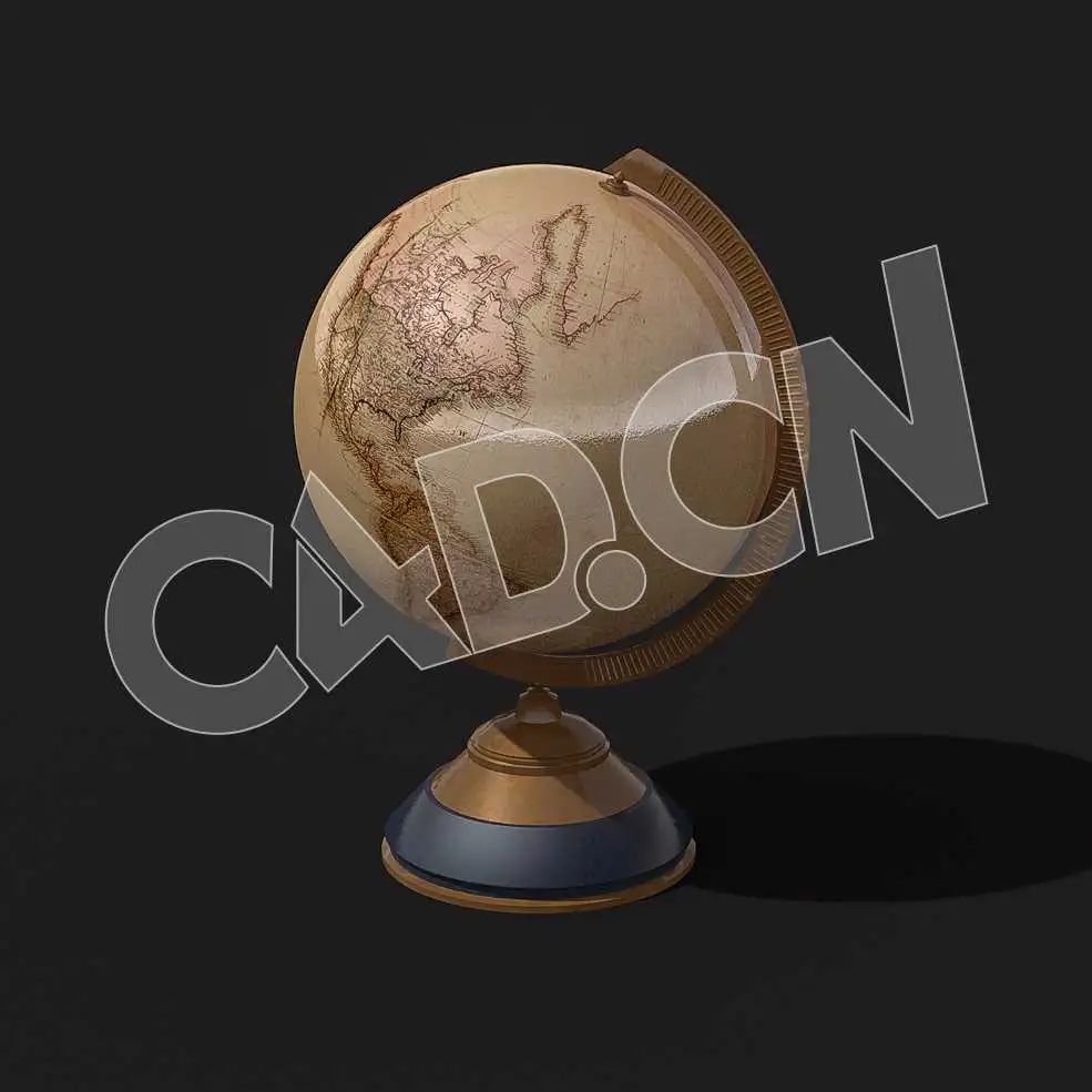 C4D金色地球仪模型 Old-Globe 3d model - C4D之家 - 15-Old-Globe.jpg