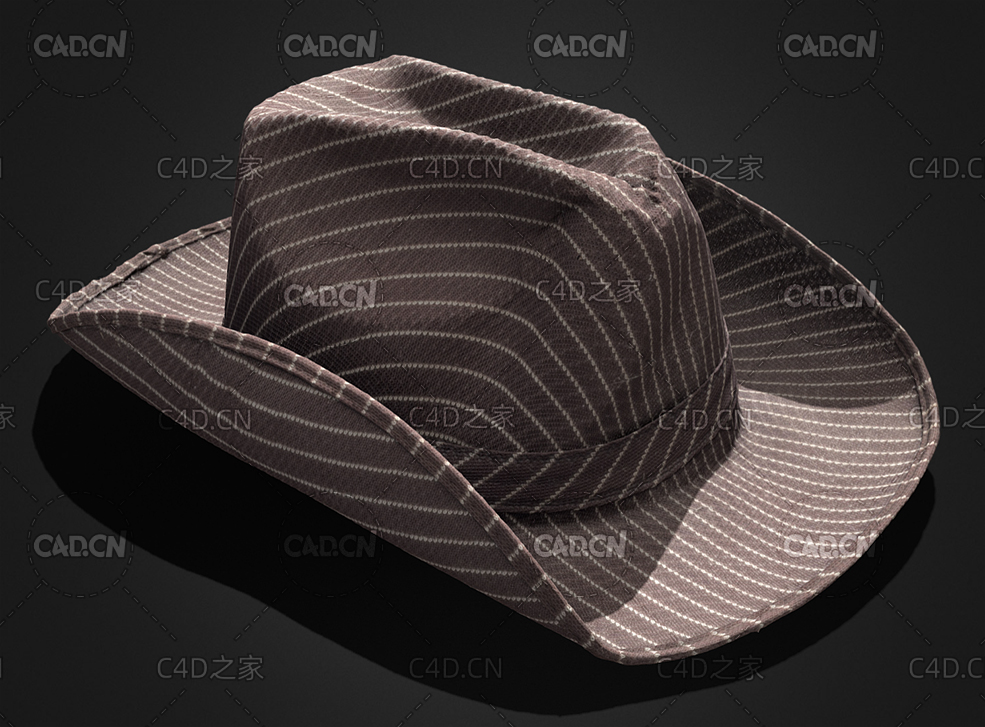 C4D帽子模型英伦复古爵士帽3D扫描模型 cappello 3d model - C4D之家 - 09.jpg