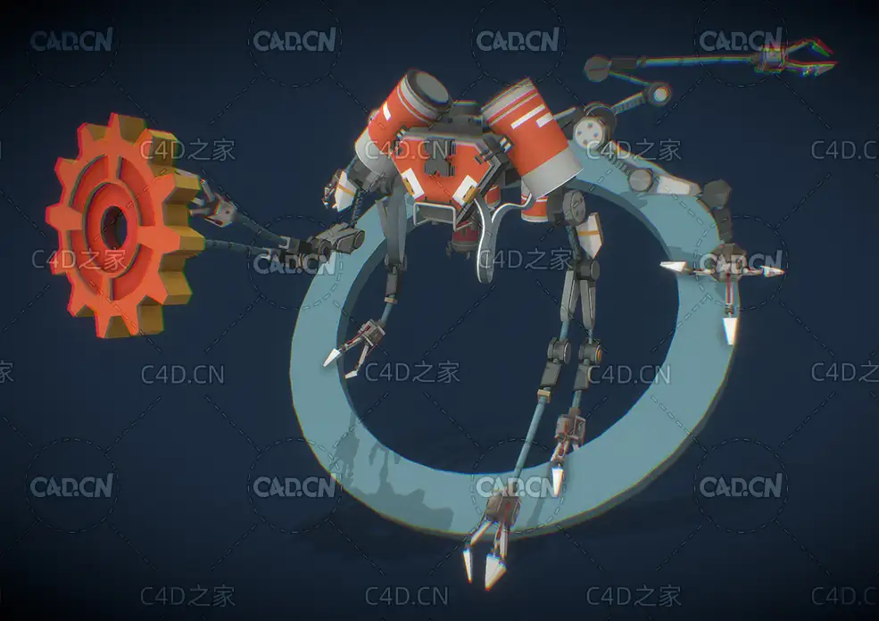 C4D科幻齿轮机器人模型 Alla Avramenko - C4D之家 - 10.jpg
