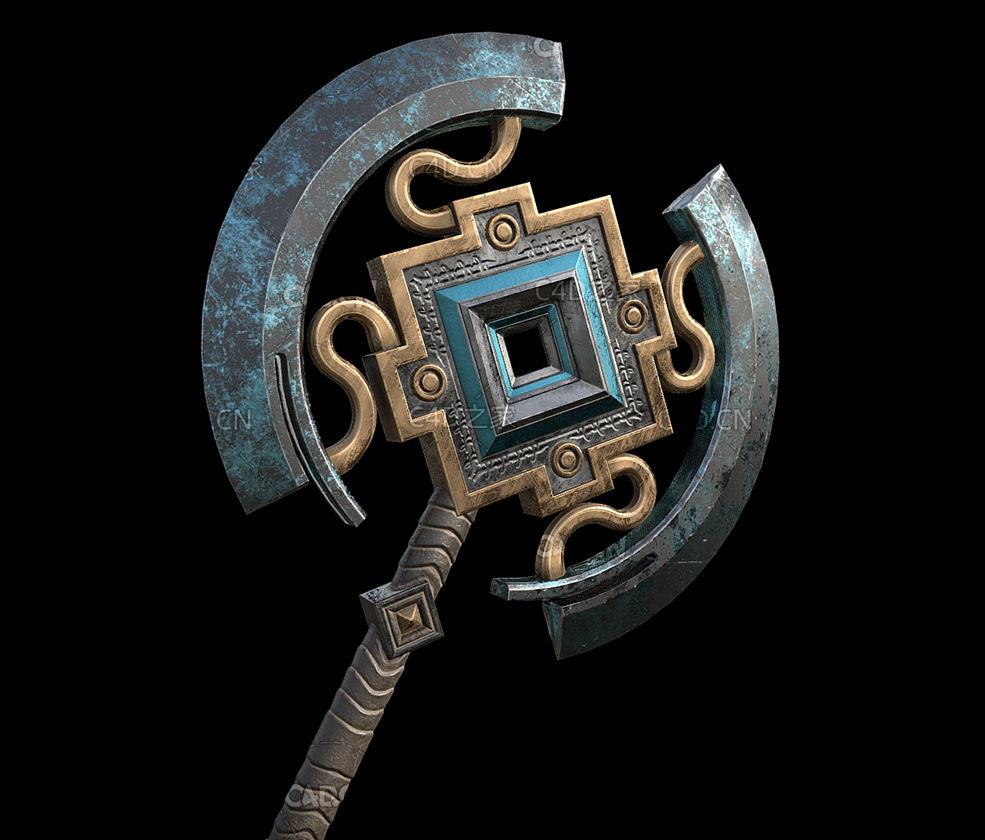 C4D远古斧子战士武器模型 - C4D之家 - 22.jpg