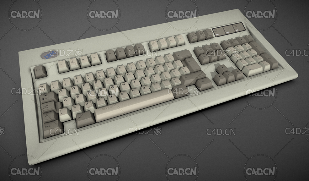 C4D IBM机械电脑键盘模型 IBM Keyboard - C4D之家 - 24.jpg