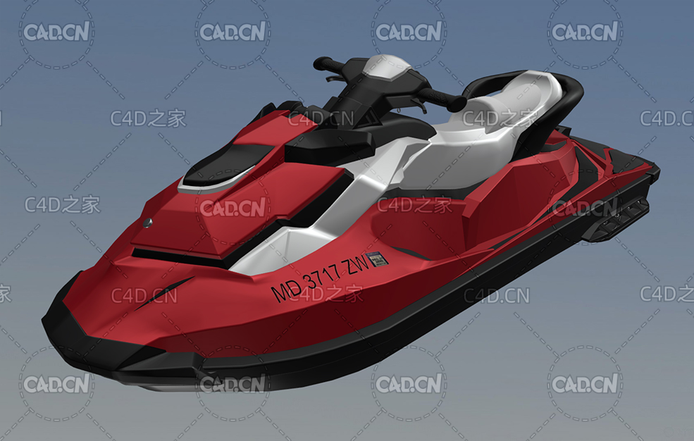 C4D红色海上摩托艇模型 Sea Doo - C4D之家 - 27.jpg