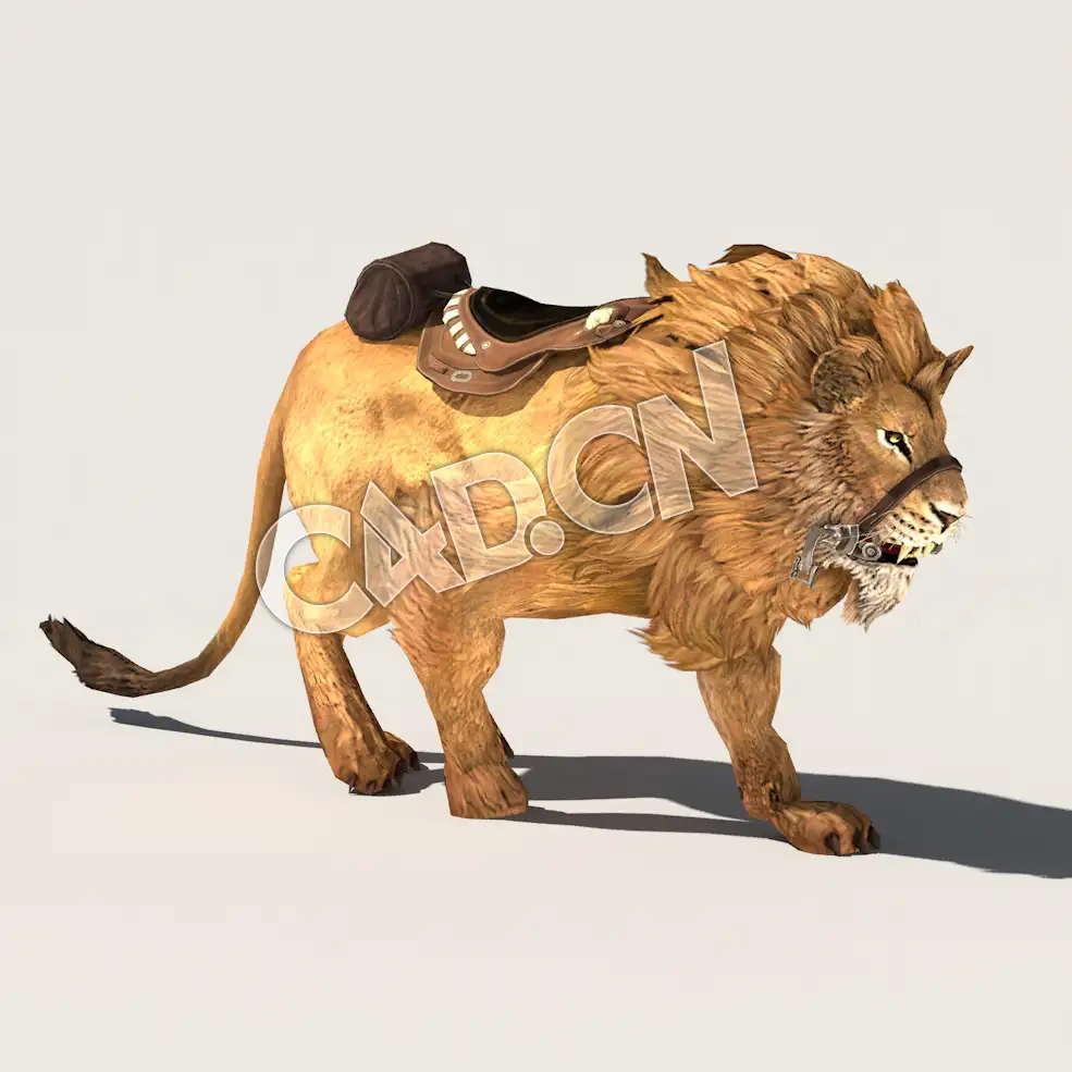 C4D公狮子雄狮模型（包含骨骼绑定动画) Lion 3D Model