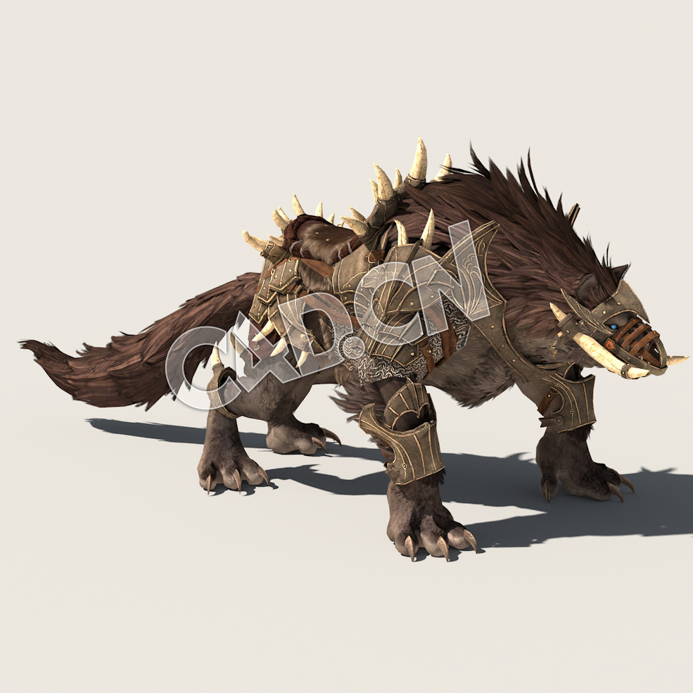 C4D身披铠甲的狼坐骑模型（包含骨骼绑定动画) Lups_BST 3D Model - C4D之家 - 04.jpg