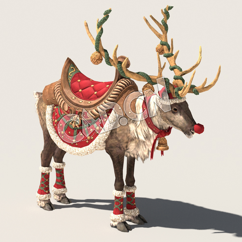 C4D驯鹿模型（包含骨骼绑定动画) Reindeer_A01 3D Model