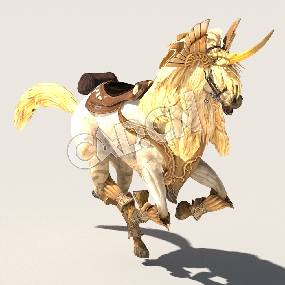 C4D独角兽模型（包含骨骼绑定动画) Unicorn 3D Model