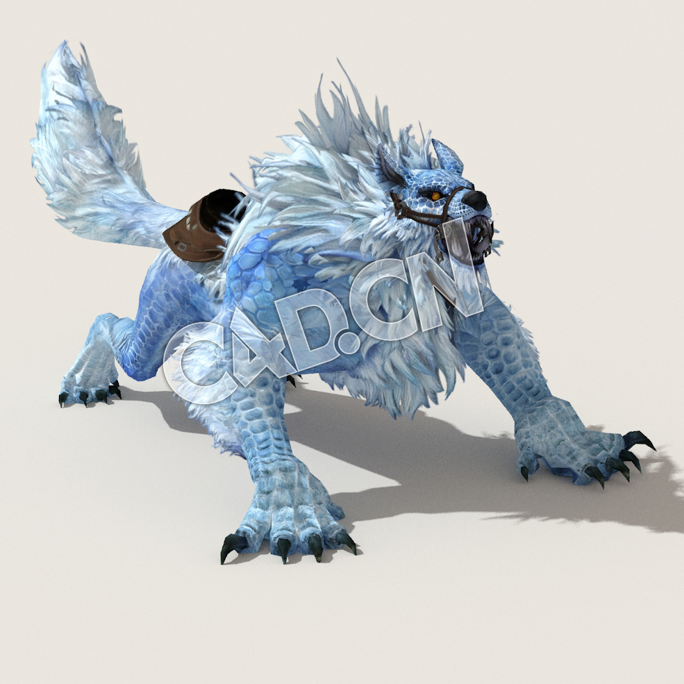 C4D变异雪域狼模型（包含骨骼绑定动画) WinterWolf_A03 3D Model - C4D之家 - 20.jpg