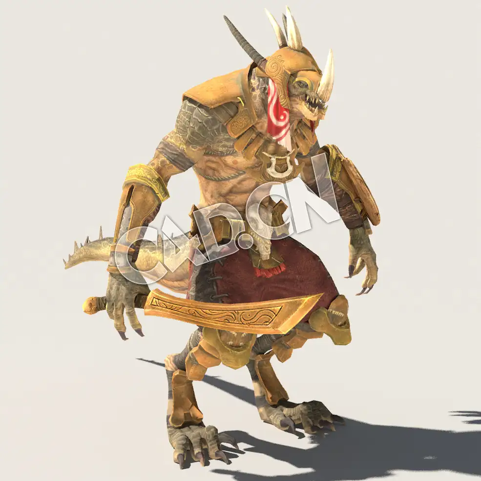 C4D魔兽动物蜥蜴战士模型（包含骨骼绑定未包含动画) LizardM_I01_SK_BC 3D Model - C4D之家 - 44.jpg