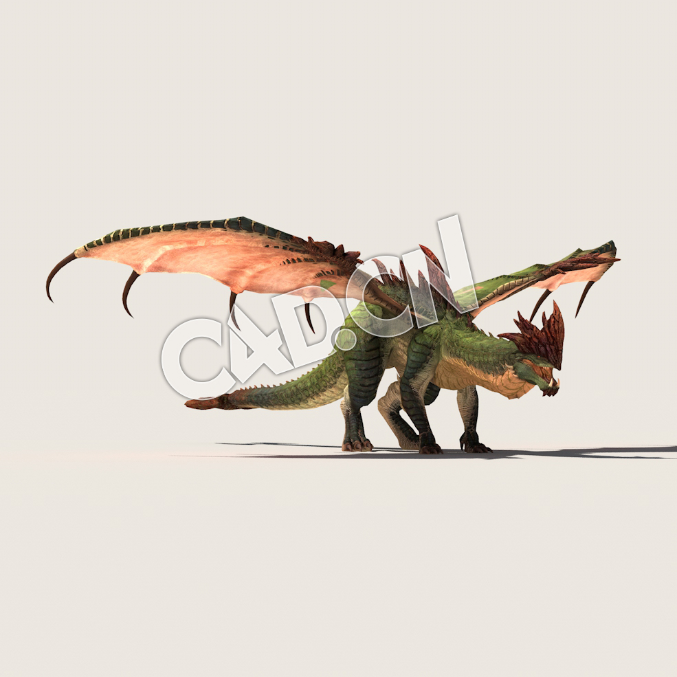 C4D变异魔龙翼龙模型（包含骨骼绑定未包含动画) Mashit_A01_SK 3D Model - C4D之家 - 55.jpg