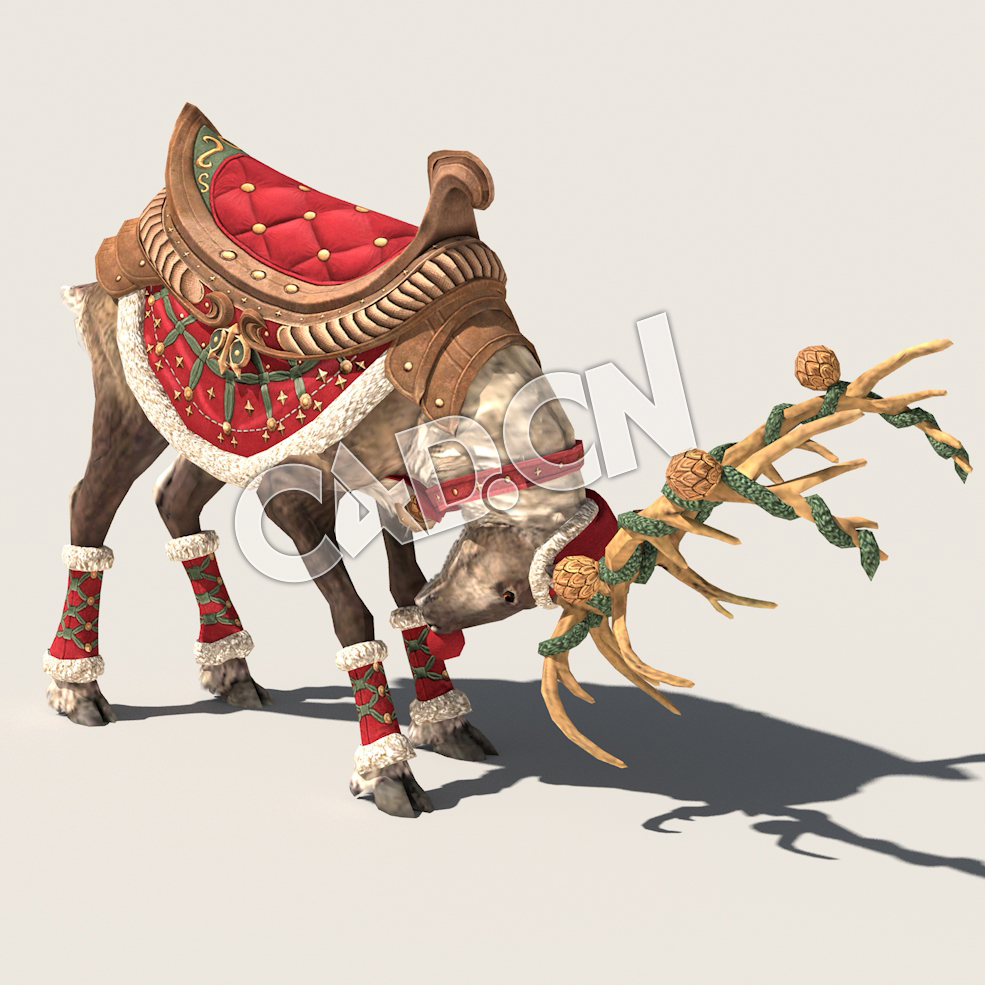 C4D圣诞老人的驯鹿模型（包含骨骼绑定动画) Reindeer_Special 3D Model - C4D之家 - 59.jpg