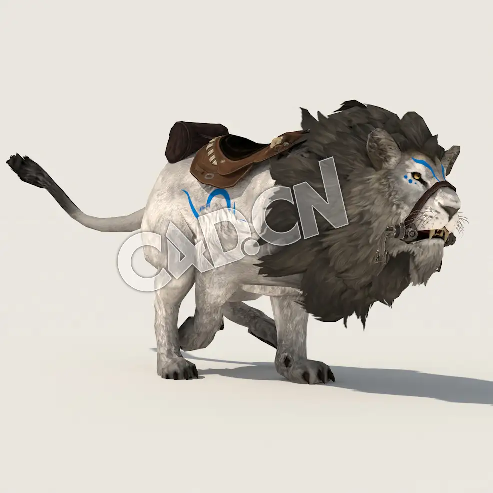 C4D奔跑的雄狮子模型（包含骨骼绑定动画) Lion_Run_F 3D Model